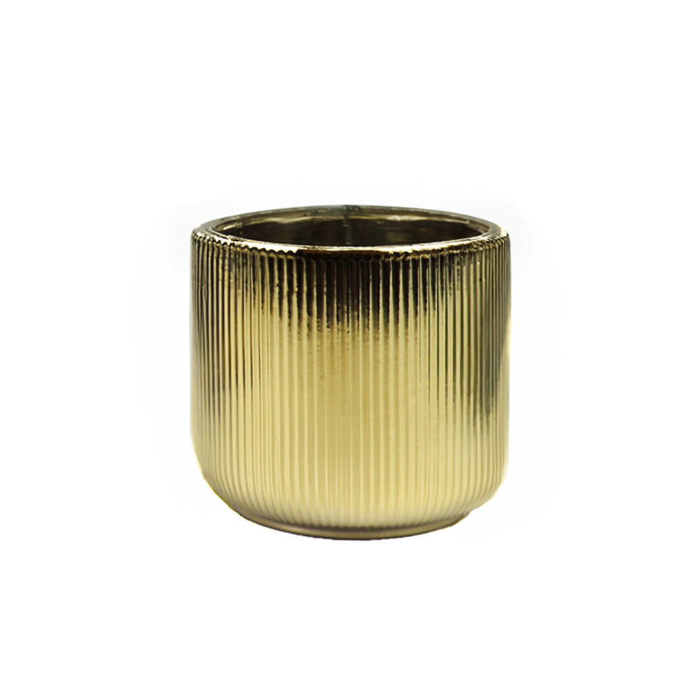 Gold ceramic cachepot