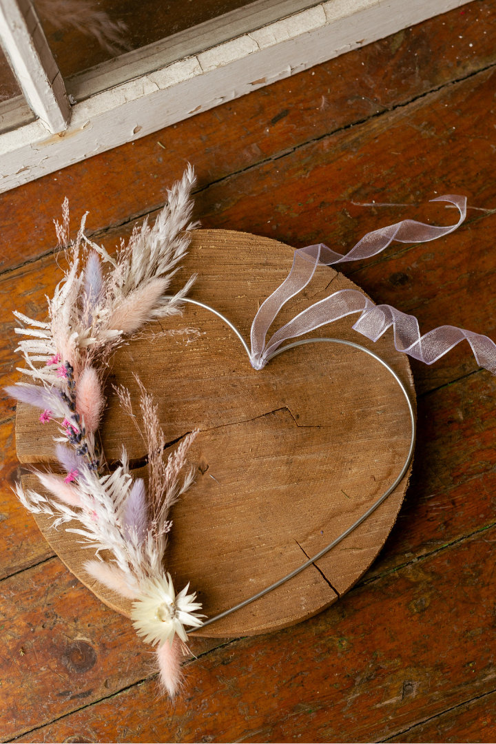 Coeur en fleurs préservées