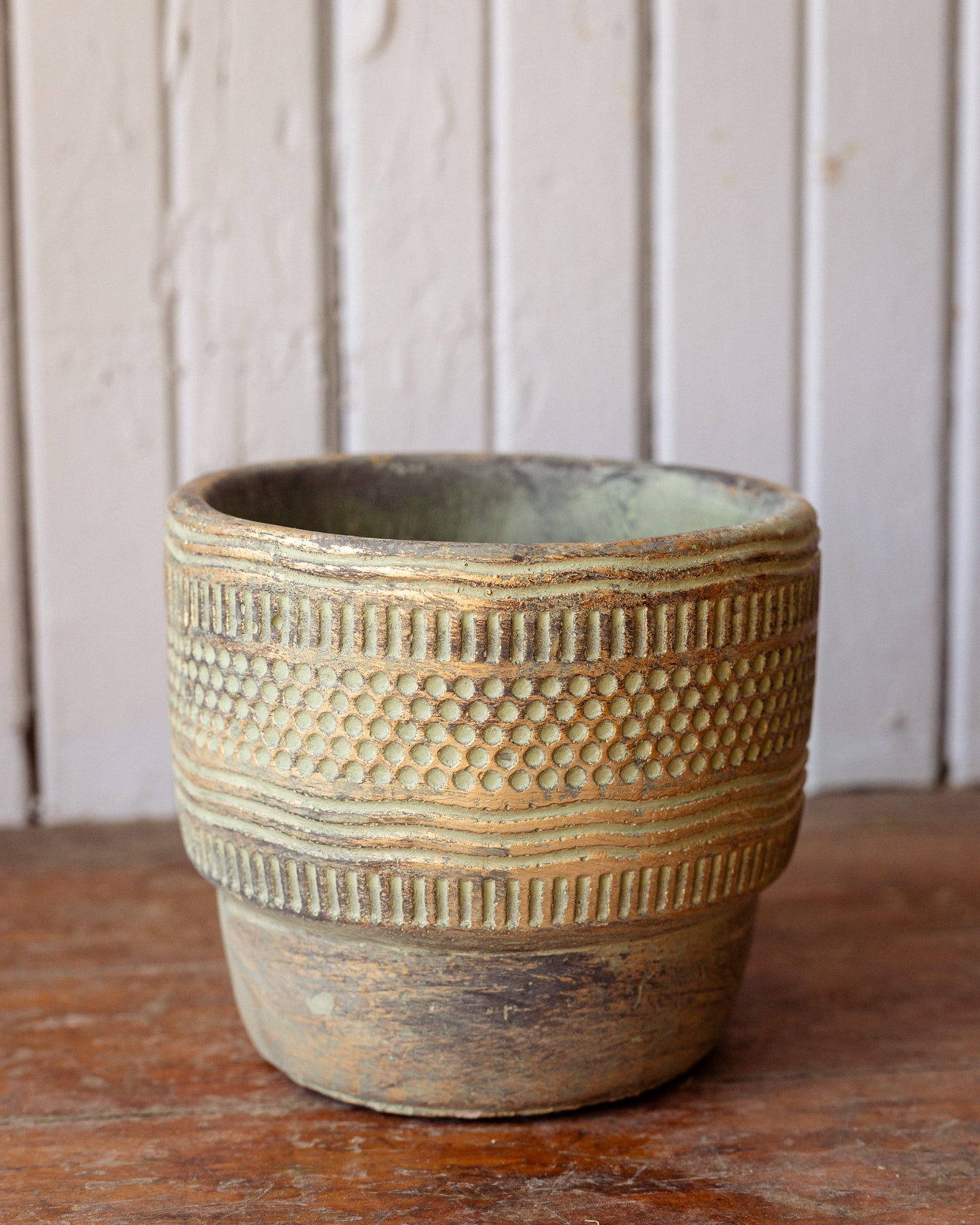 Cache-pot "ciment antique"