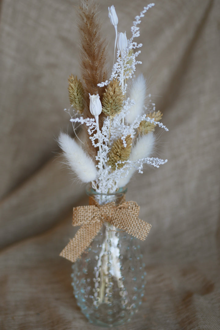 Bouteille de fleurs préservées (plusieurs teintes disponibles)