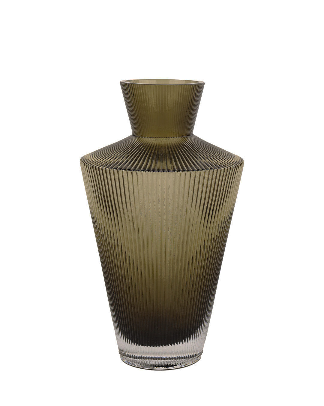 Vase en verre cannelé