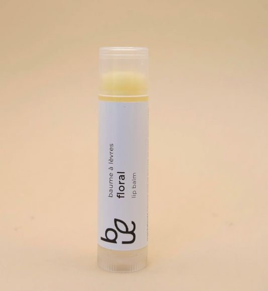 Baume à lèvres Floral de Base Botanique, tube blanc élégant