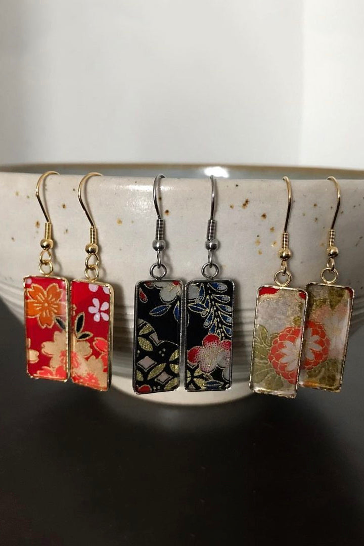 Boucles d'oreilles "rectangle" - Atelier Tsubaki