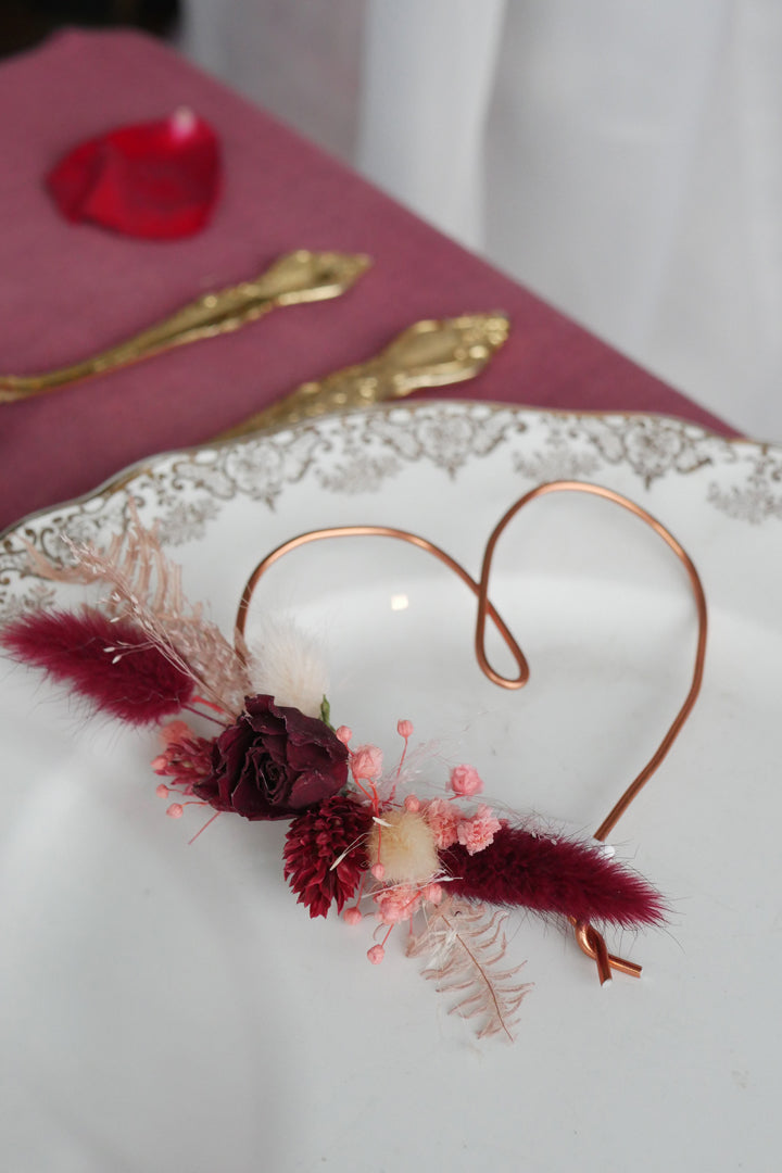 Heart in preserved flowers