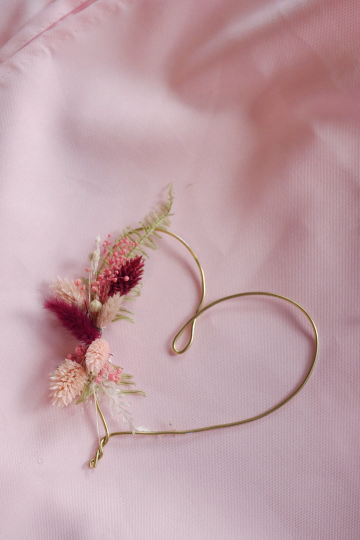 Heart in preserved flowers