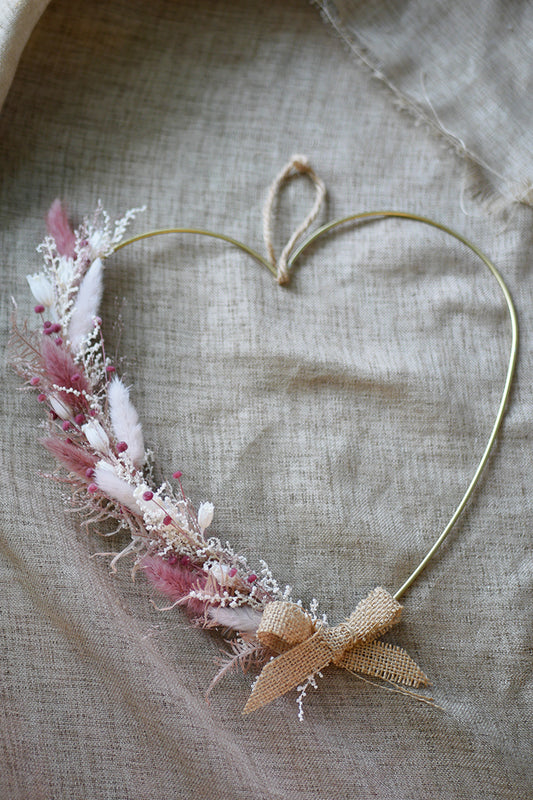 Heart in preserved flowers