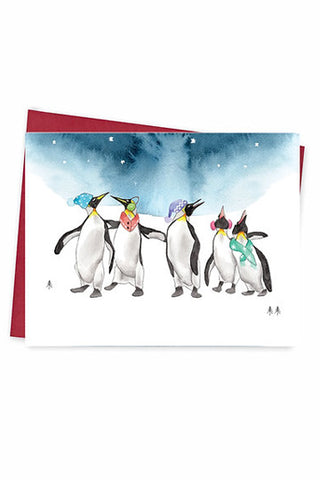 Carte de Noël - Pingouins