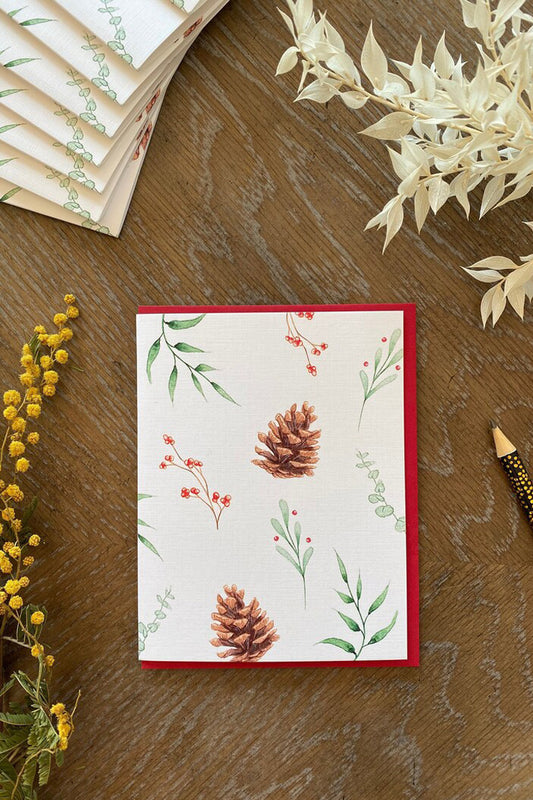 Christmas card - Cocottes and greenery