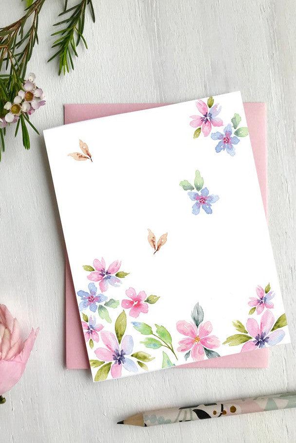 Greeting card - Flowers in the wind