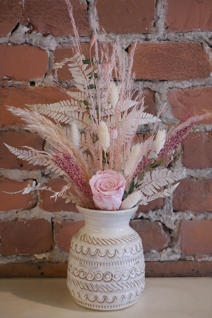 Dried bouquet & eternal rose - Pink