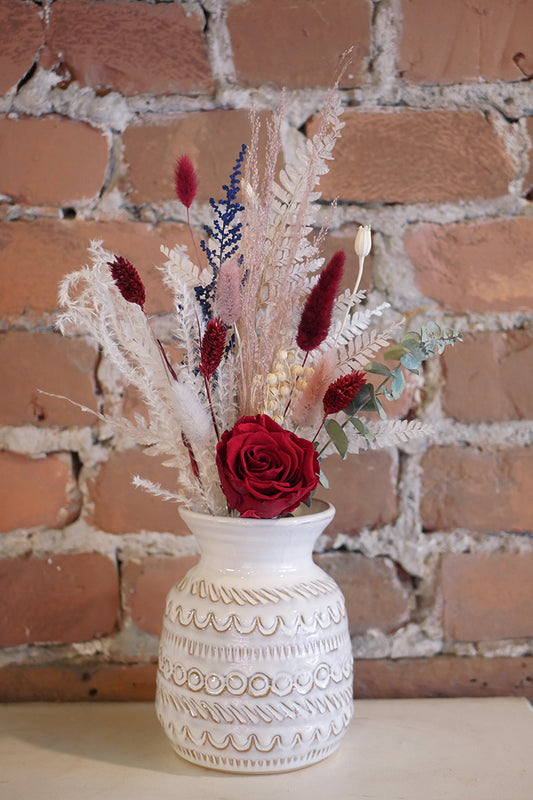 Dried bouquet & eternal rose - Red